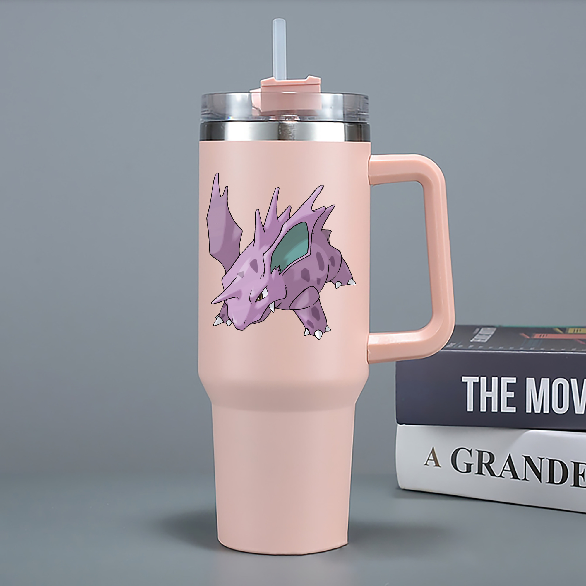 （画像用） ポケットモンスター Pokémon 1200mL車用タンブラー - クリスタルステッカー（プラスチックストロー付き）